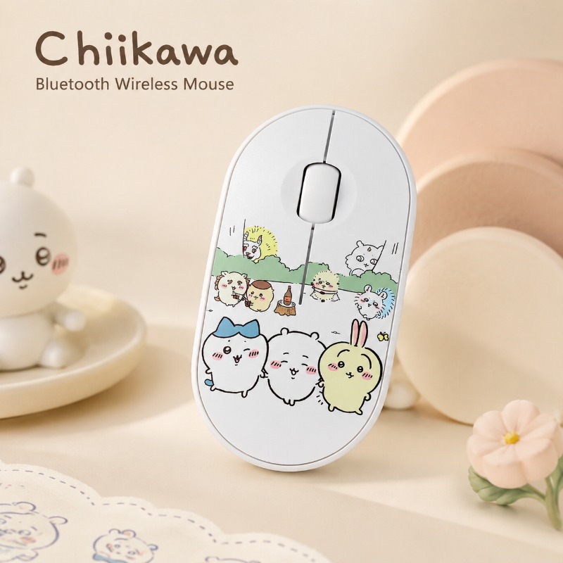 Laptop External Accessories - Mouse Nirkabel Bluetooth Chiikawa yang Lucu,