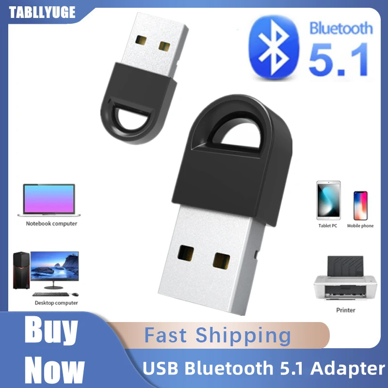 Laptop External Accessories - Adaptor USB Bluetooth 5.1 Adaptor Dongle