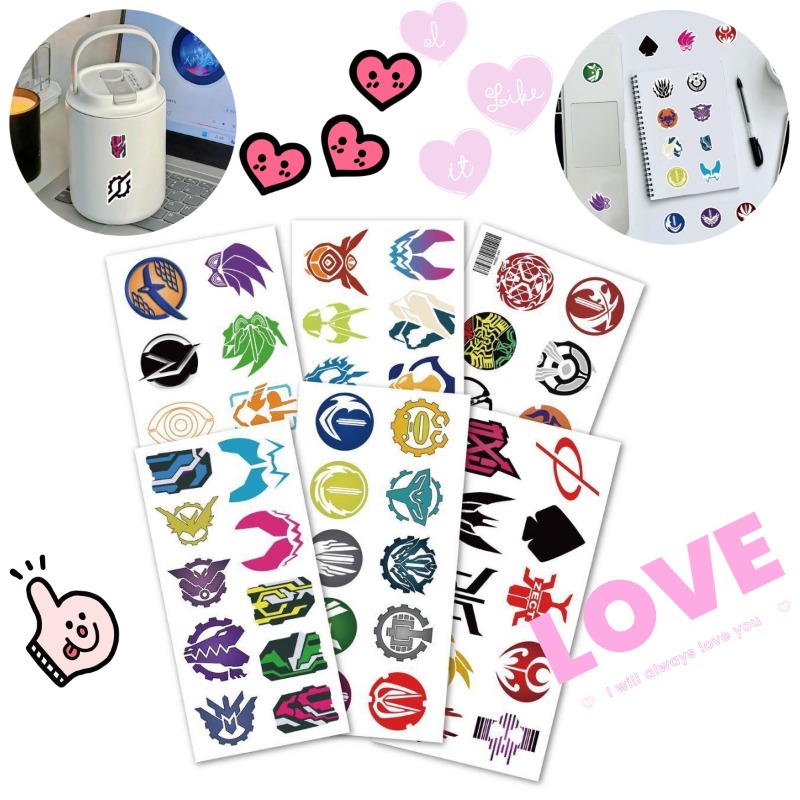 Accessories Laptop - 60 Lembar Stiker Logo Kamen Rider