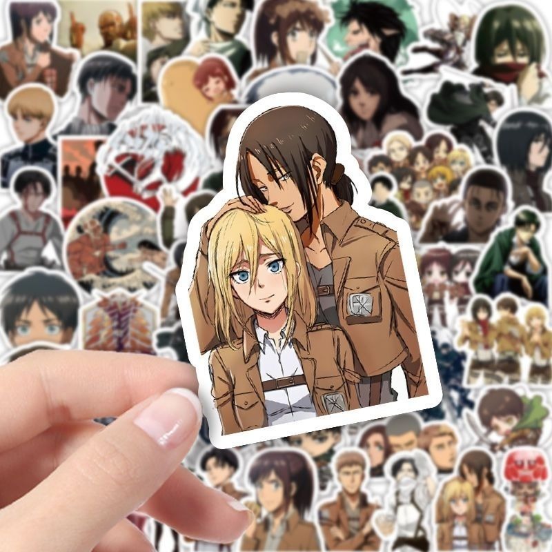60 Buah Stiker Anime Attack On - Accessories Laptop ulasan dan harga