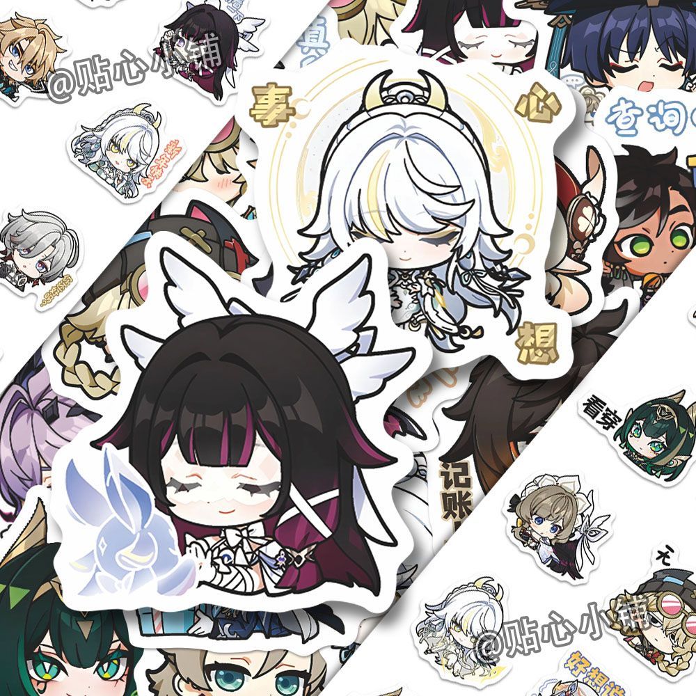 64 Buah Stiker Anime Genshin I - Accessories Laptop ulasan dan harga