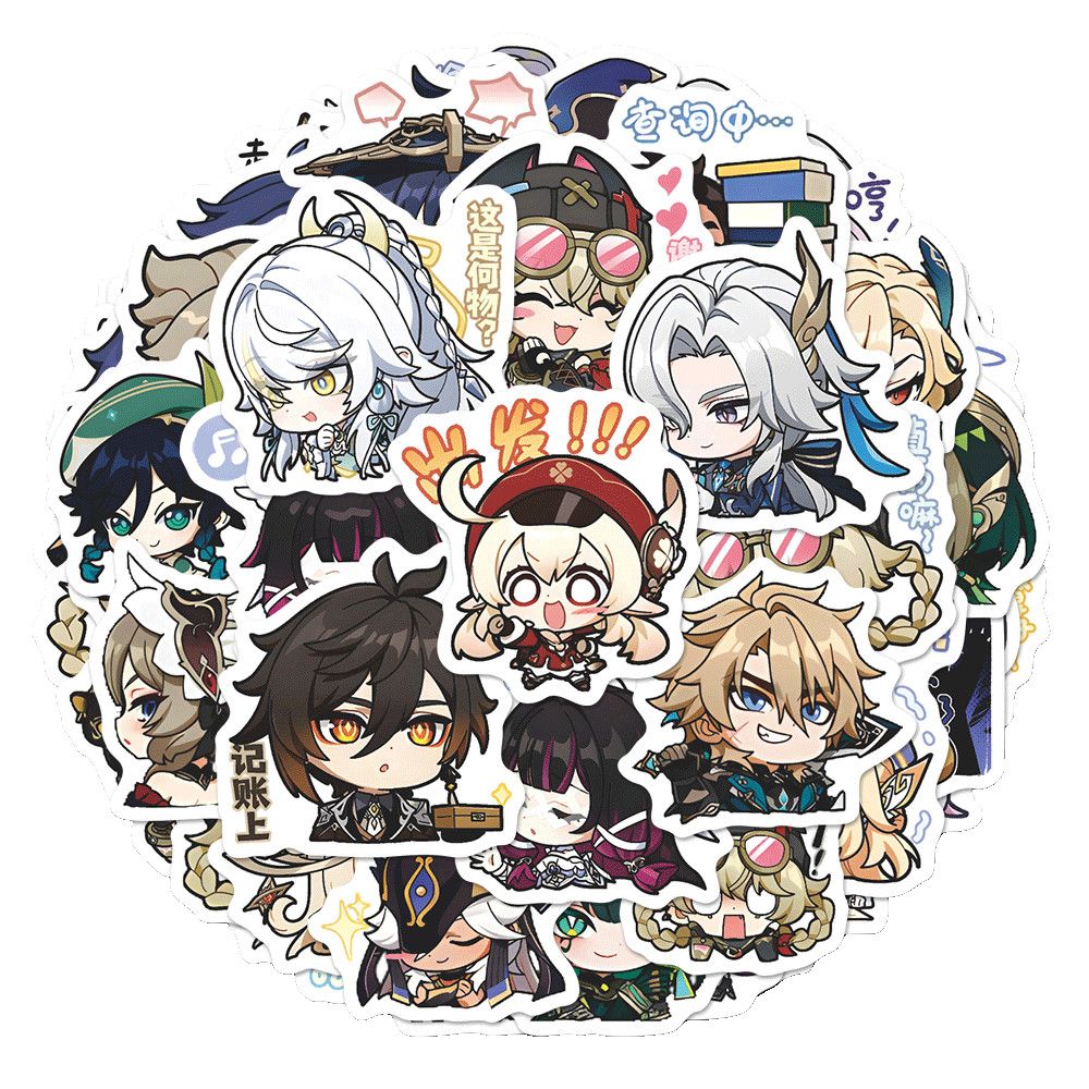 64 Buah Stiker Anime Genshin I - Accessories Laptop ulasan dan harga