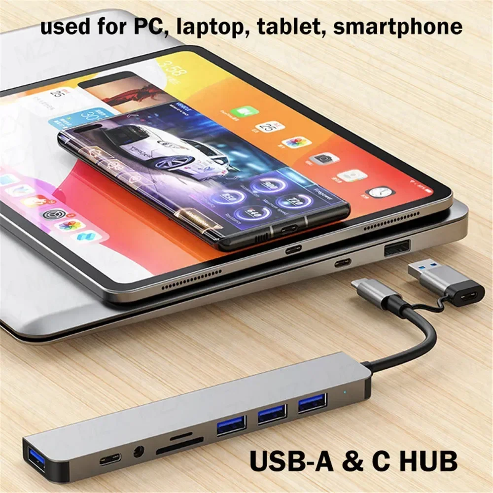 8 In 1 USB C Hub Expander Adap - Laptop Accessories Must Have ulasan dan harga